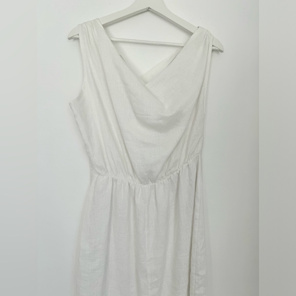 DISSH NWT US 8 Cass White Linen Asymmetrical Midi Dress - Picture 12 of 14